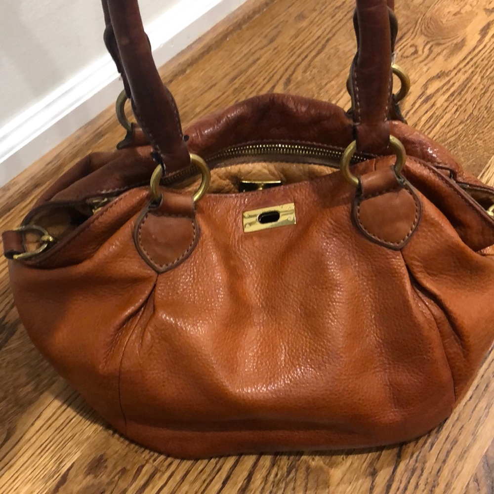 JCrew light brown leather tote